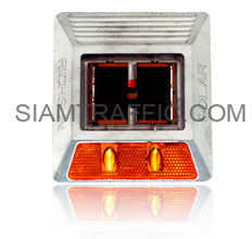 หมุดติดถนนสะท้อนแสงแบบมีไฟกระพริบชนิดหลอด LED ใช้พลังงานจากแสงอาทิตย์